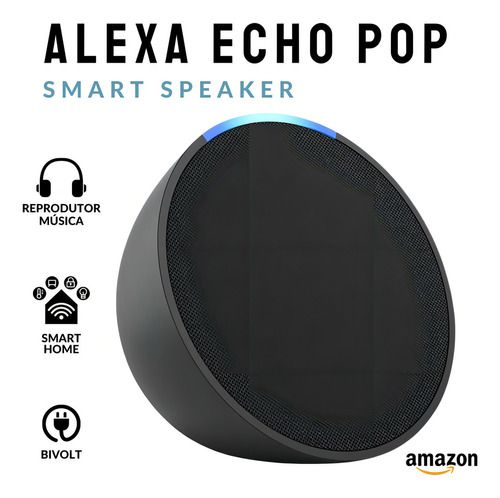 Echo Pop Smart Speaker Amazon Cor Preto - Prestigio Shop