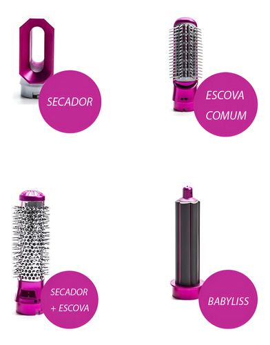 Escova Secador De Cabelo 5 Em 1 Multifuncional Ar Quente - Prestigio Shop