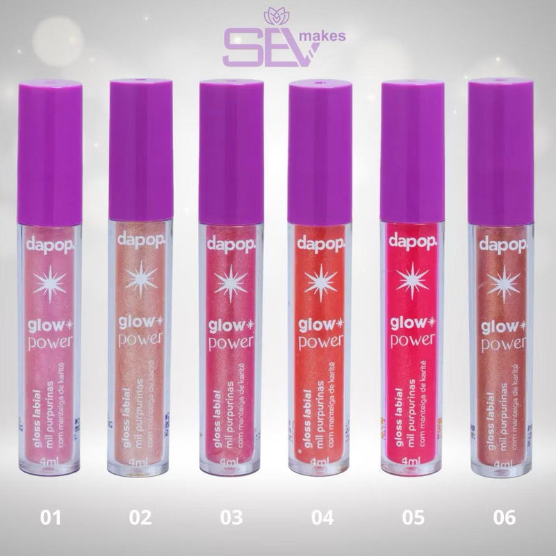 Gloss Labial Glow Power Mil Purpurinas - Dapop - Prestigio Shop